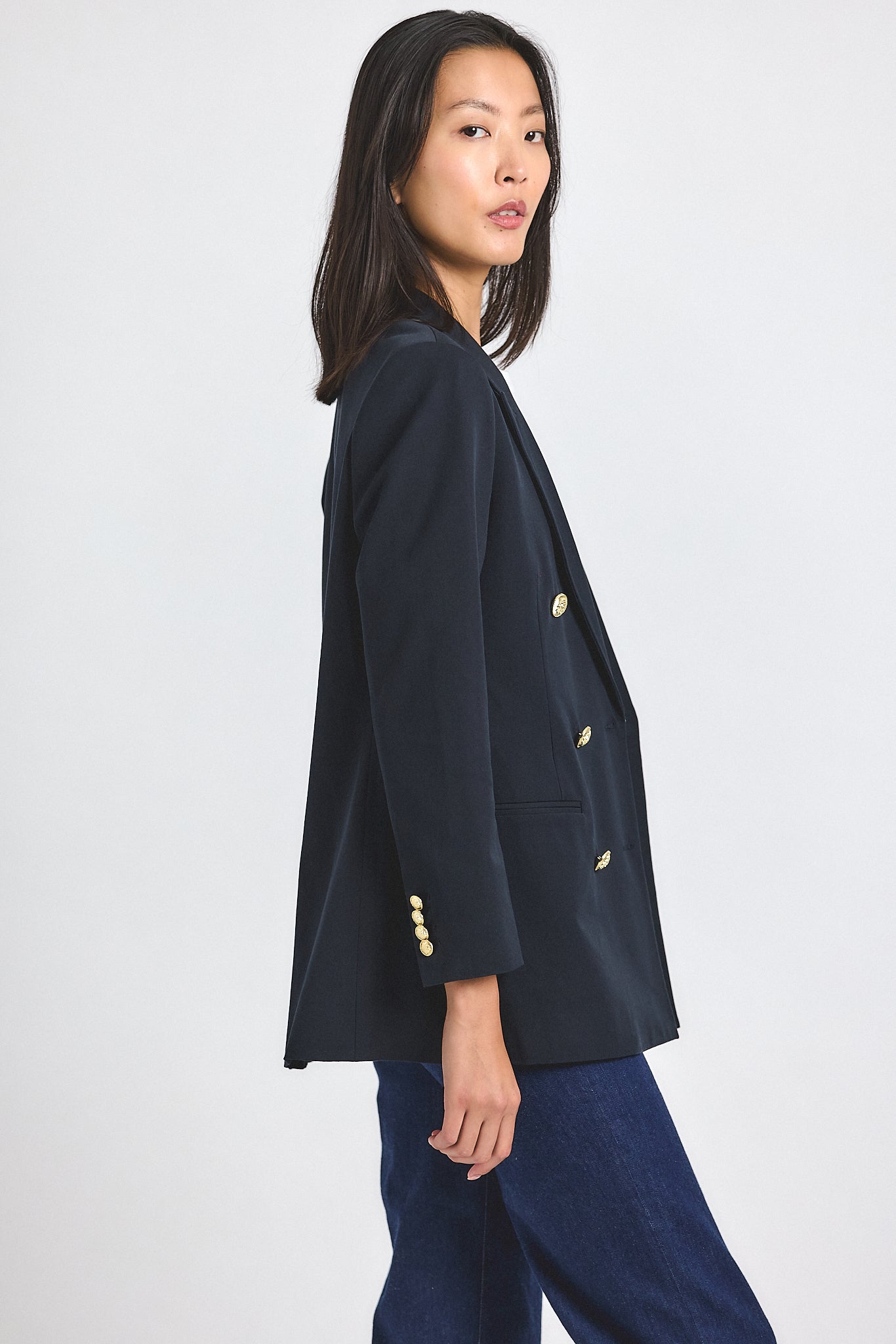 Walter Double Breasted Jacket - Midnight