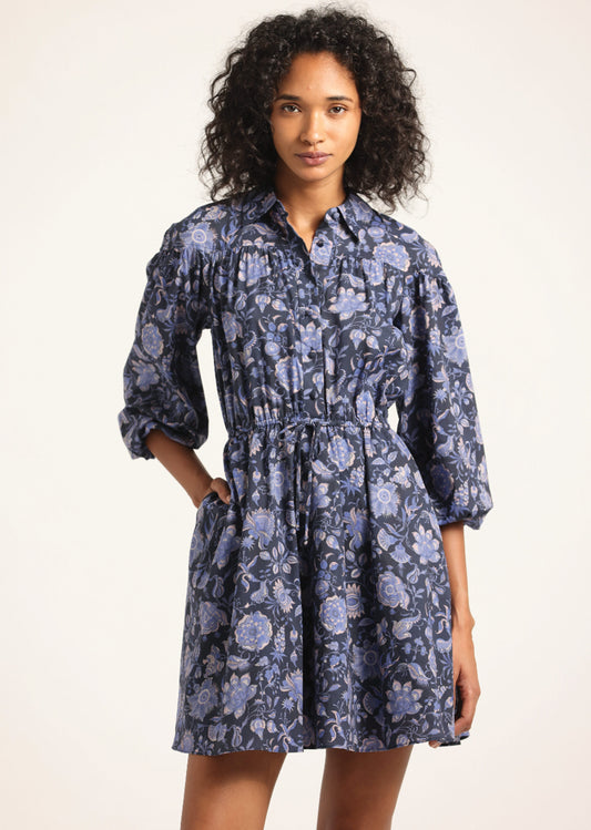 Arbi Shirt Dress - Cobalt Multi