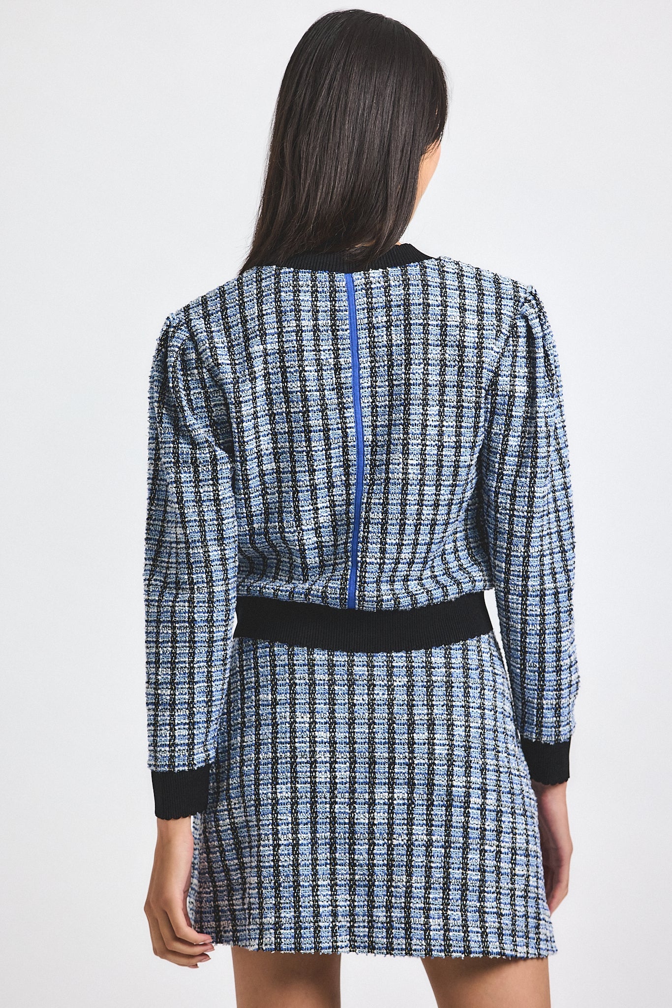 Alira Stretch Tweed Mini Skirt - Blue Multi