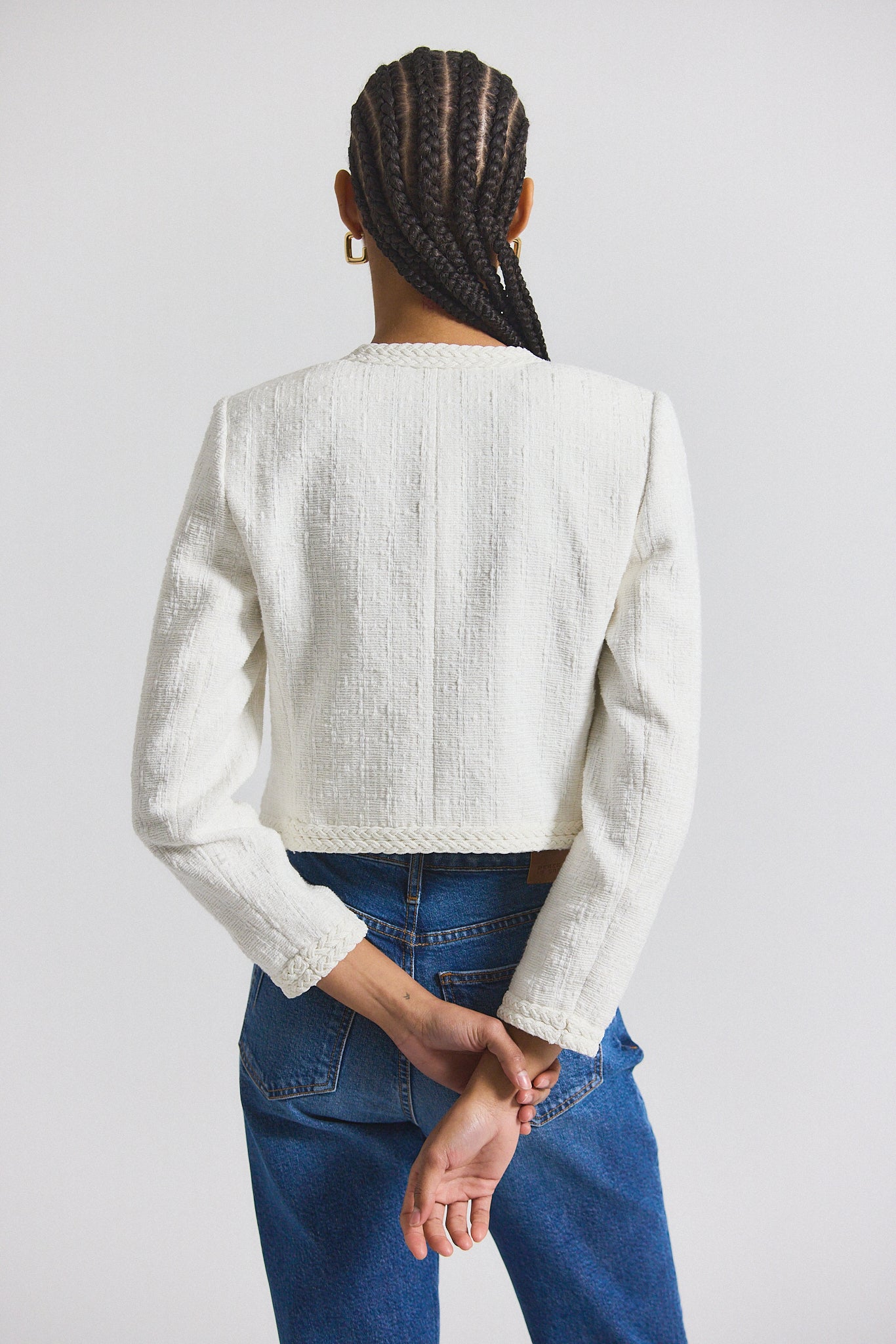 Bayle Embroidered Tweed Jacket - Blanc de Blanc