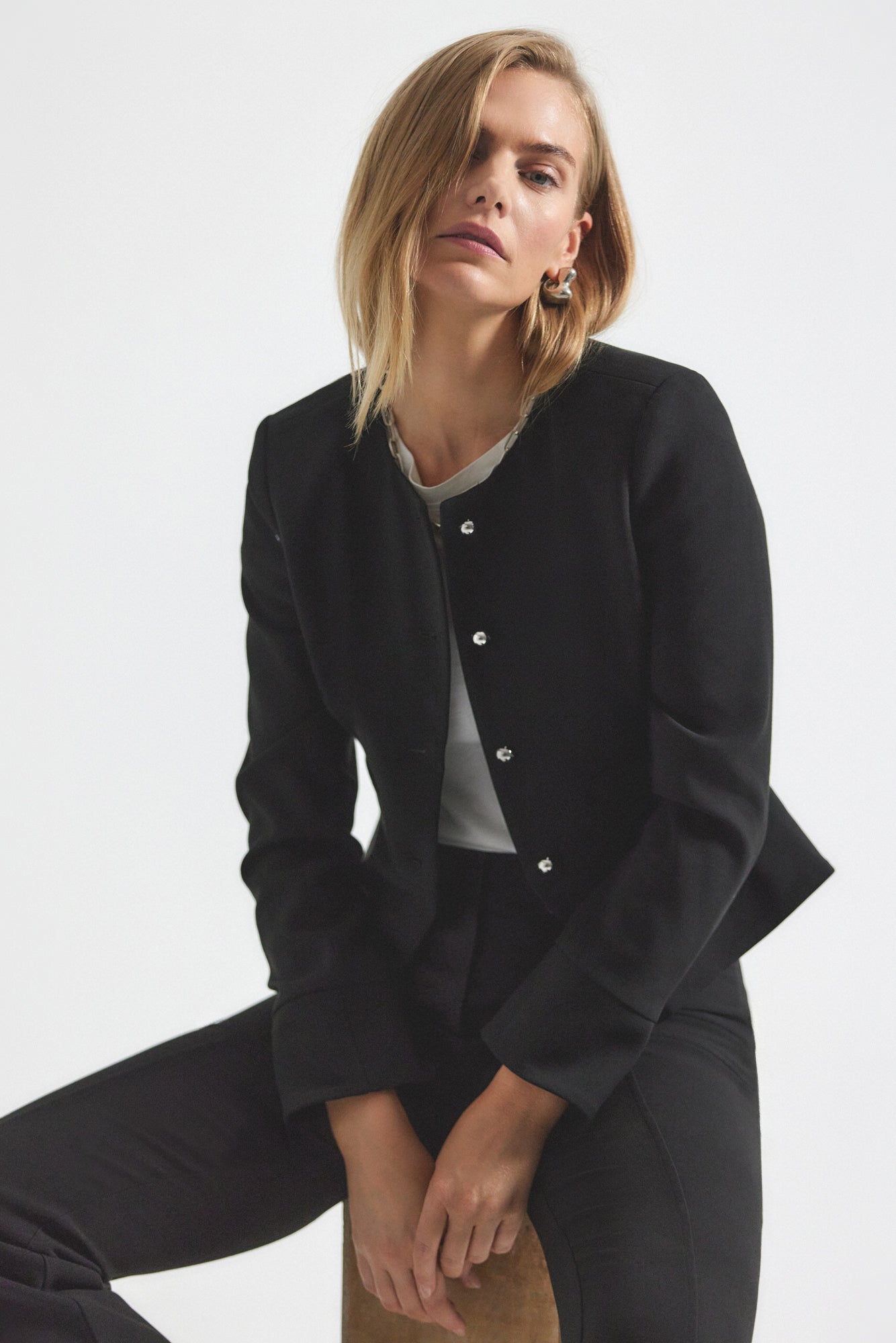 Elizabeth Peplum Jacket - Black