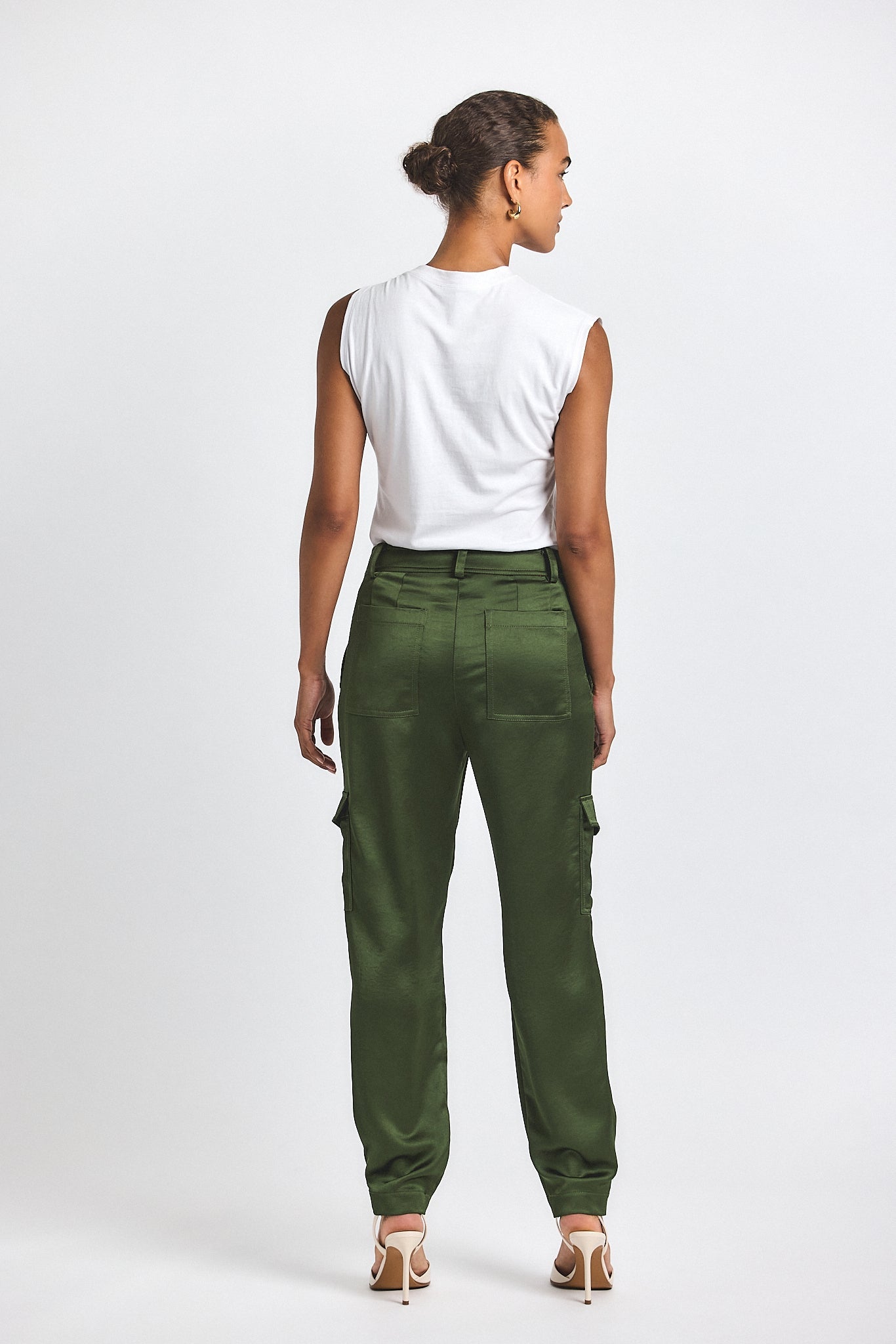 Elian Satin Cargo Pant - Fatigue