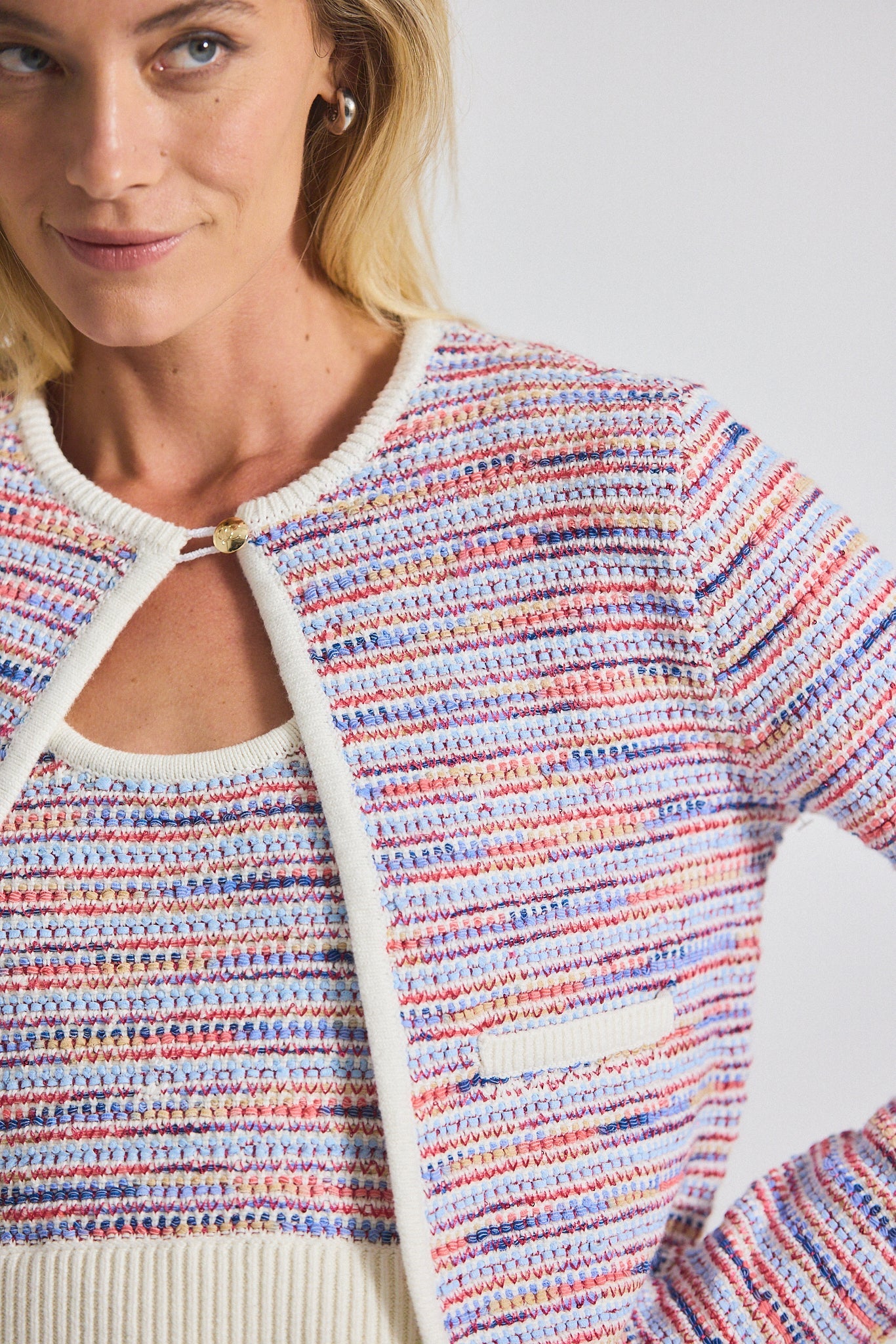 Findley Space Dyed Cardigan - Raspberry Multi