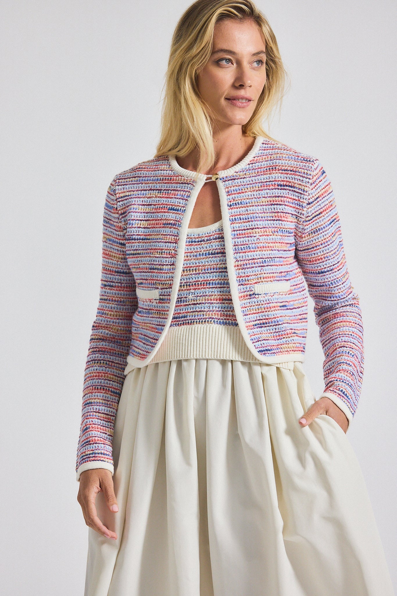 Findley Space Dyed Cardigan - Raspberry Multi