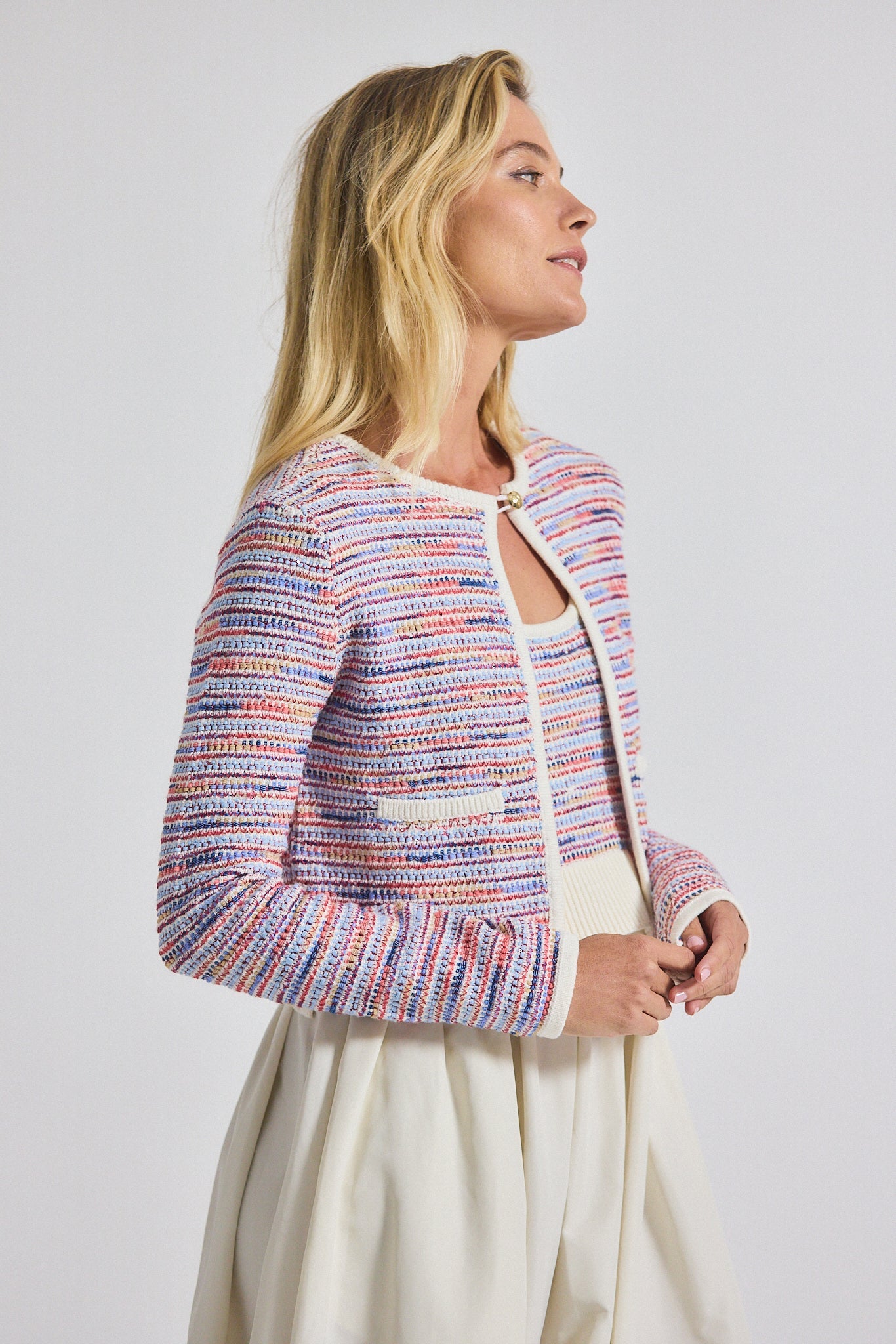 Findley Space Dyed Cardigan - Raspberry Multi