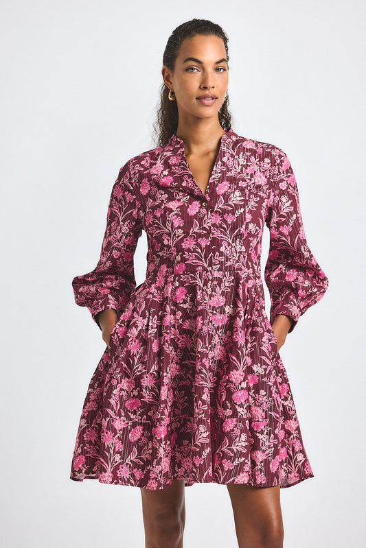 Jessica Mini Dress - Bordeaux Multi