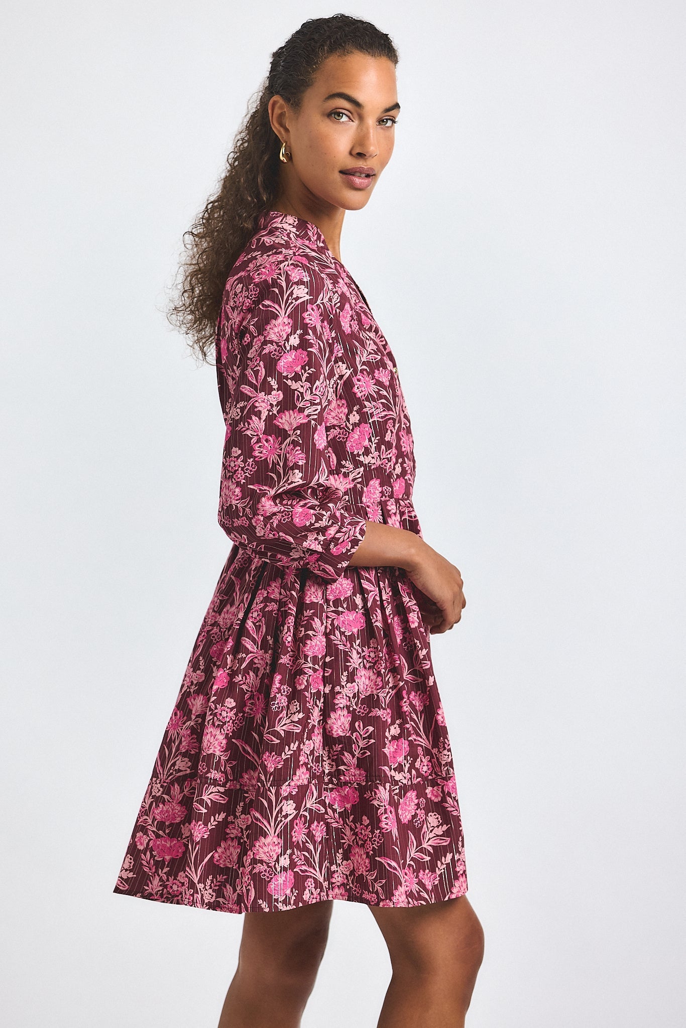 Jessica Mini Dress - Bordeaux Multi