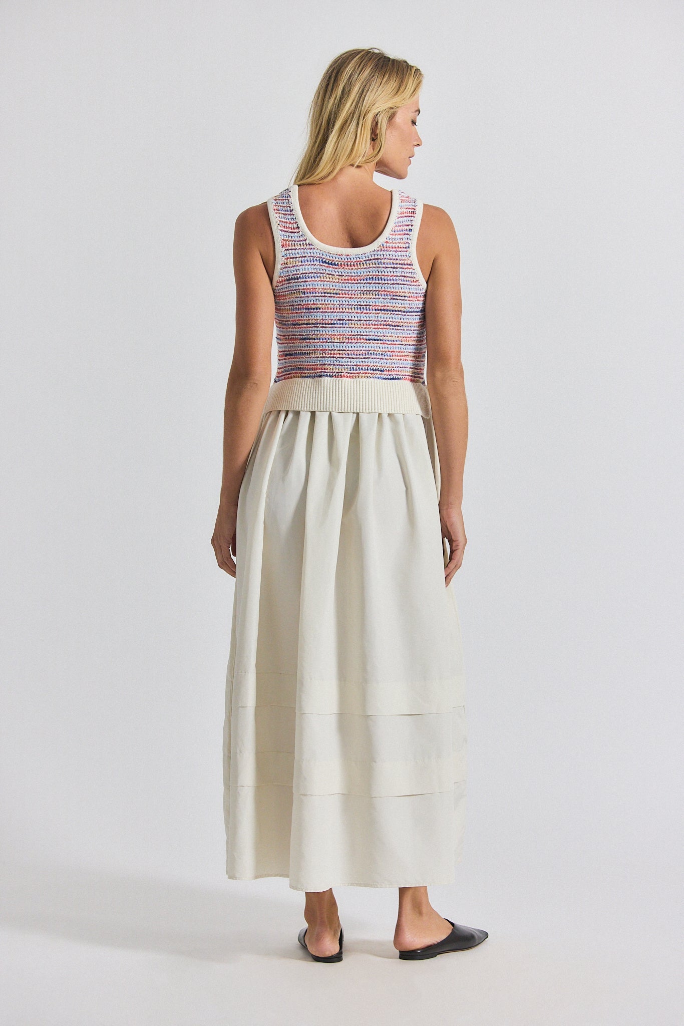 Loewel Space Dyed Knit Mixed Media Dress - Raspberry Multi