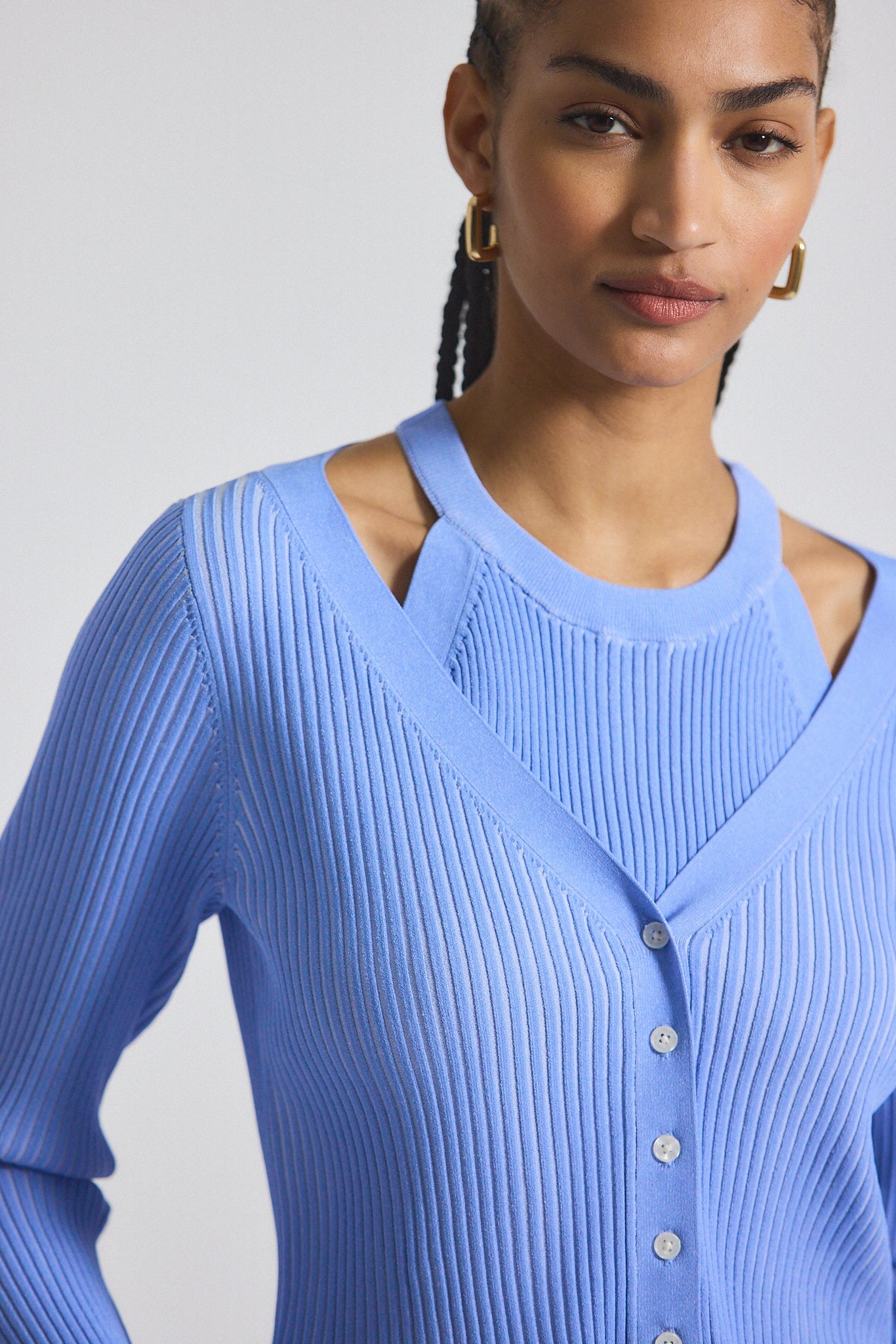 Lonnie Viscose Knit Layered Cardigan - Capri