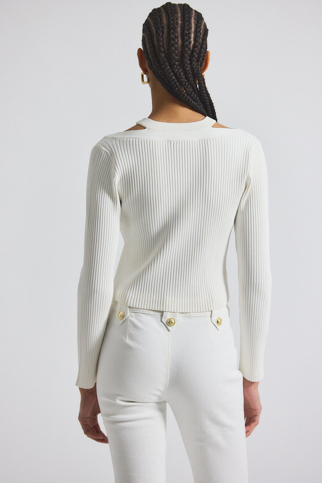 Lonnie Viscose Knit Layered Cardigan - White