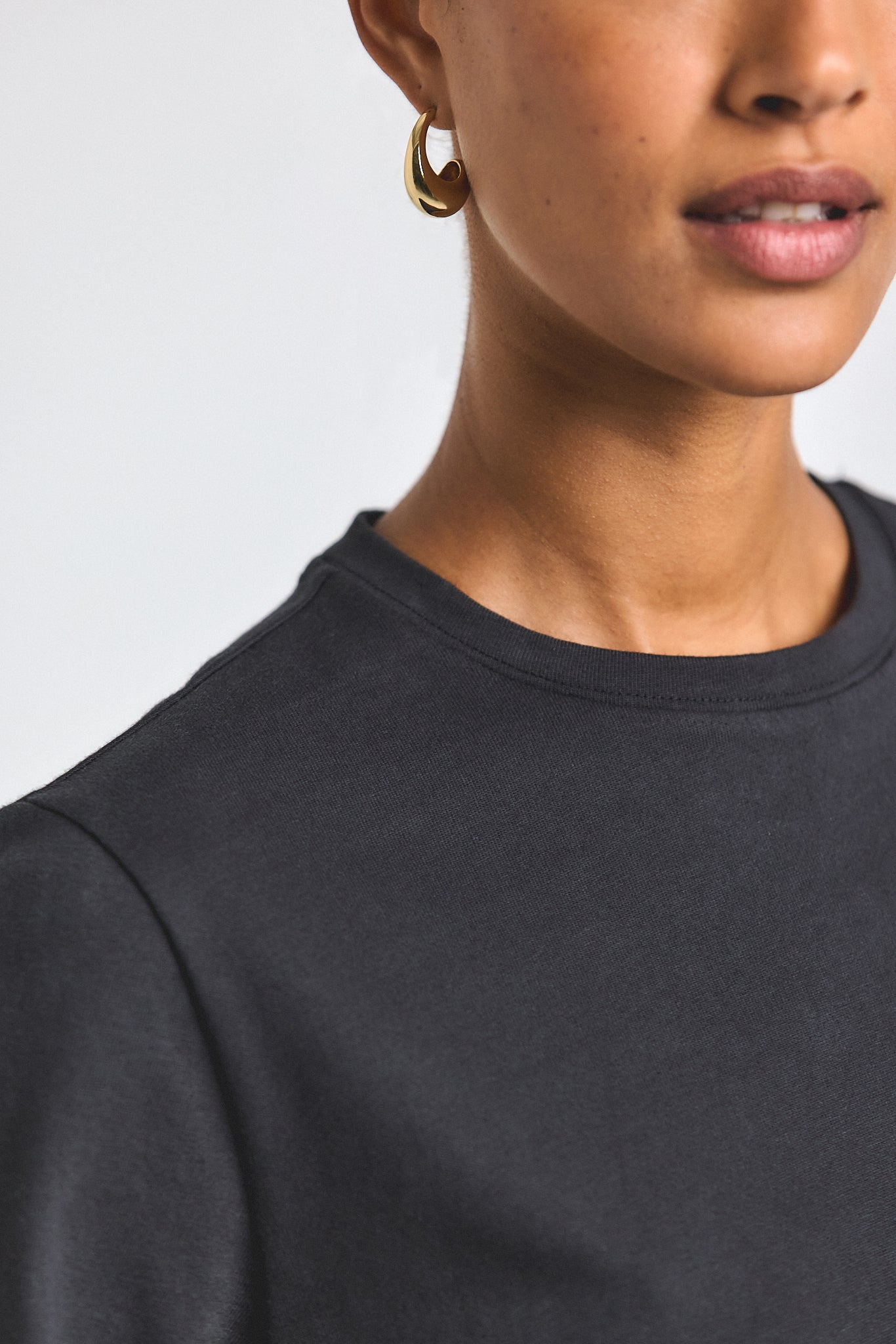 Miranda Cotton Jersey Boxy Tee - Black