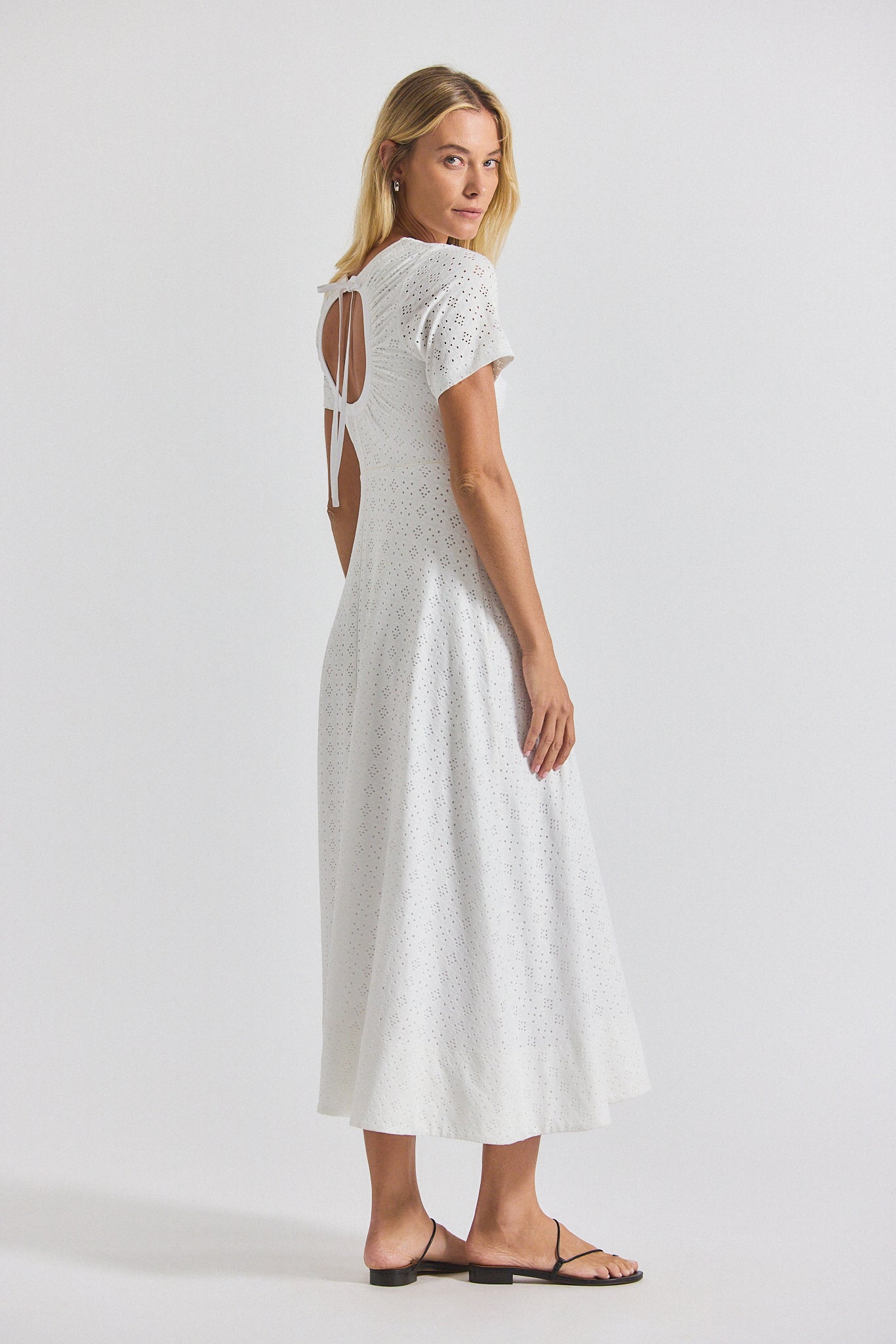 Olympia Ruched Front Maxi Dress - White