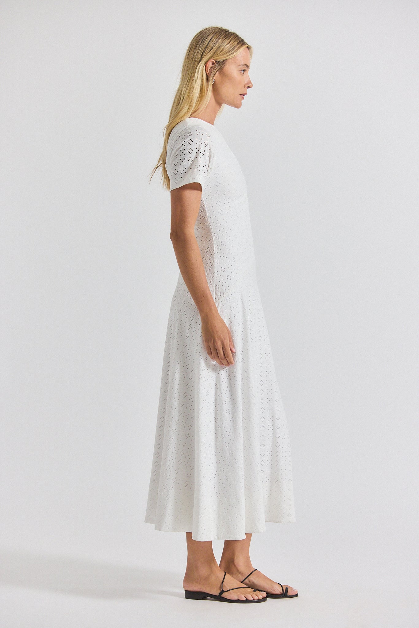 Olympia Ruched Front Maxi Dress - White