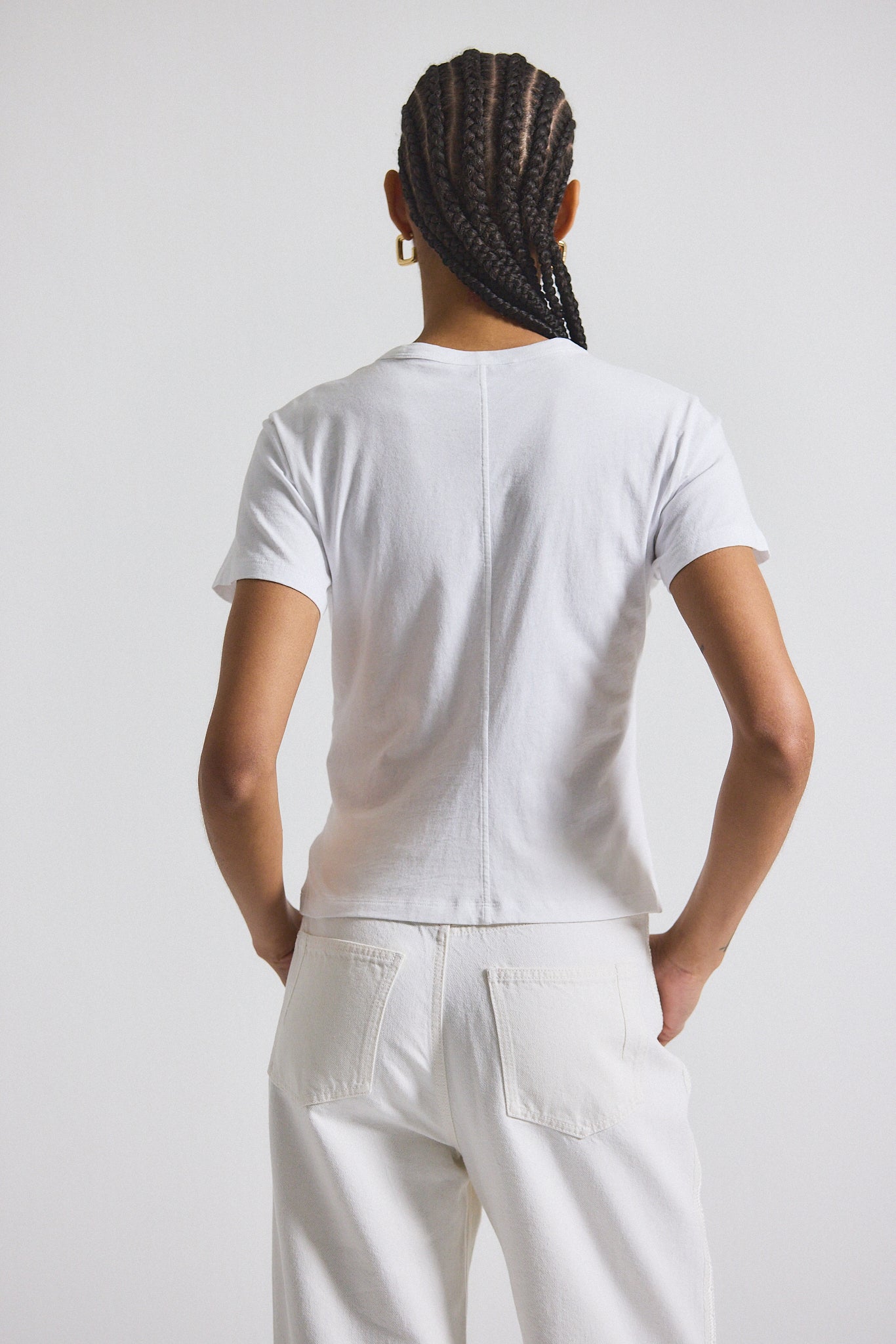 Sono Cotton Jersey Tie Front Tee - White