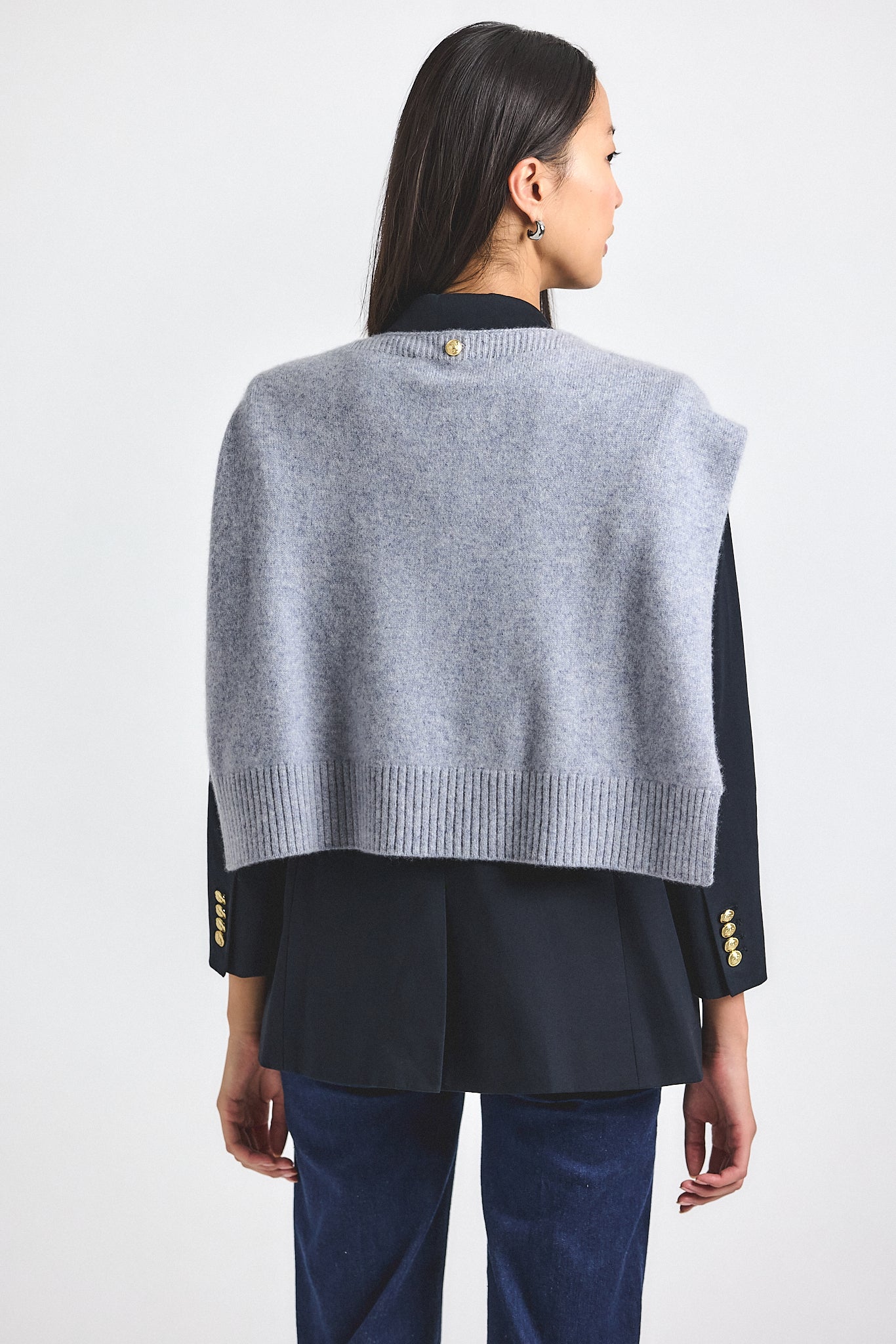 Walter Double Breasted Jacket with Shrug - Midnight-Vapour