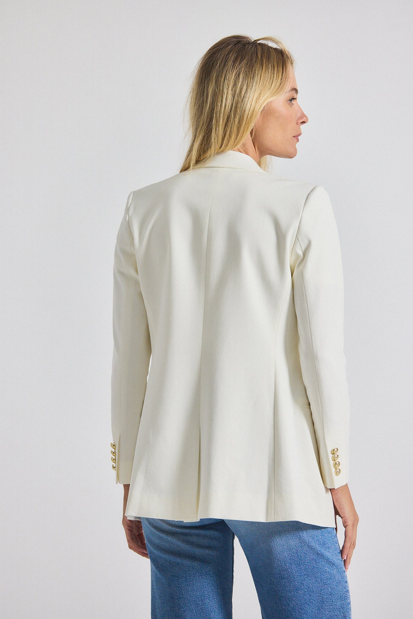 Walter Double Breasted Jacket - Soft White