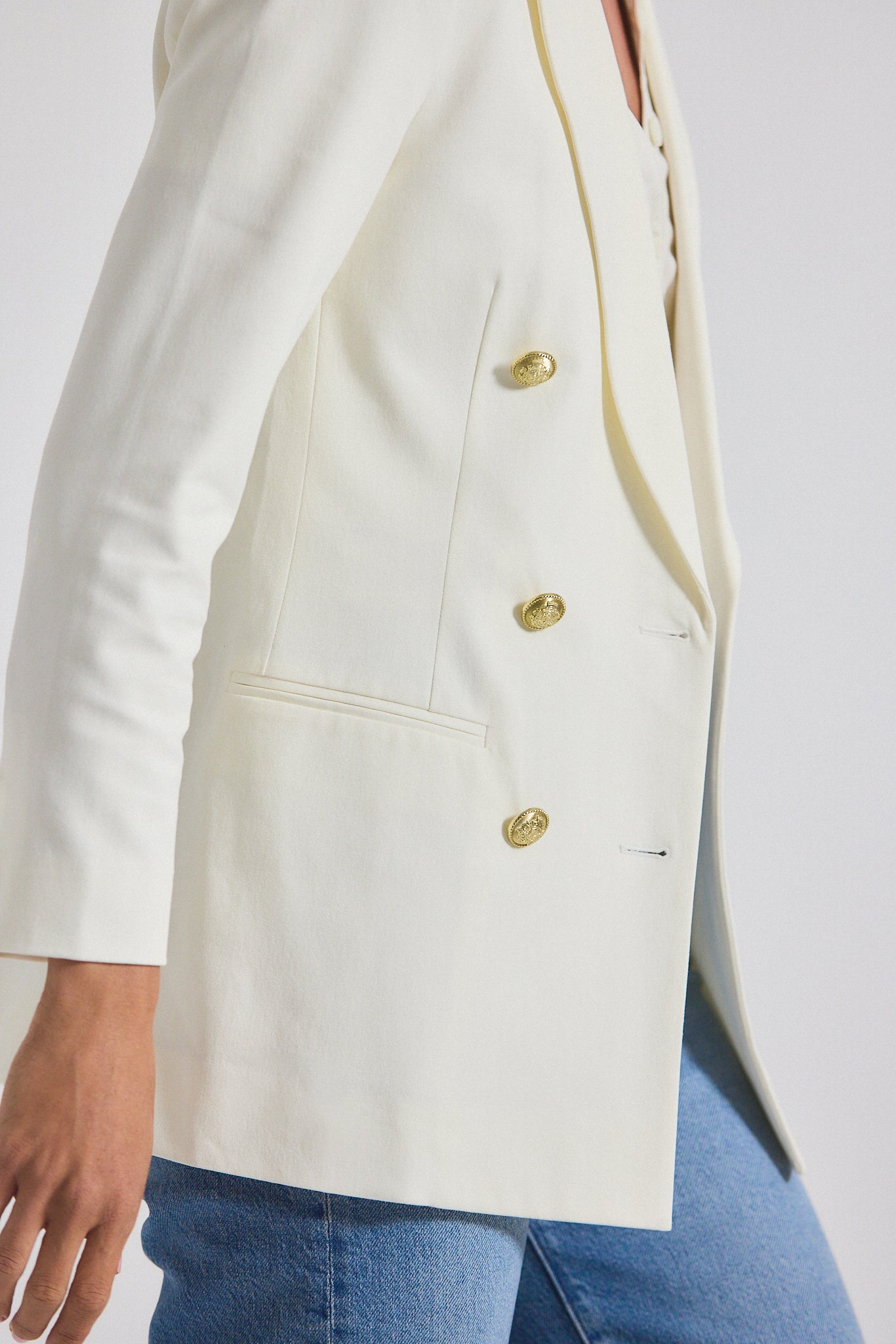 Walter Double Breasted Jacket - Soft White